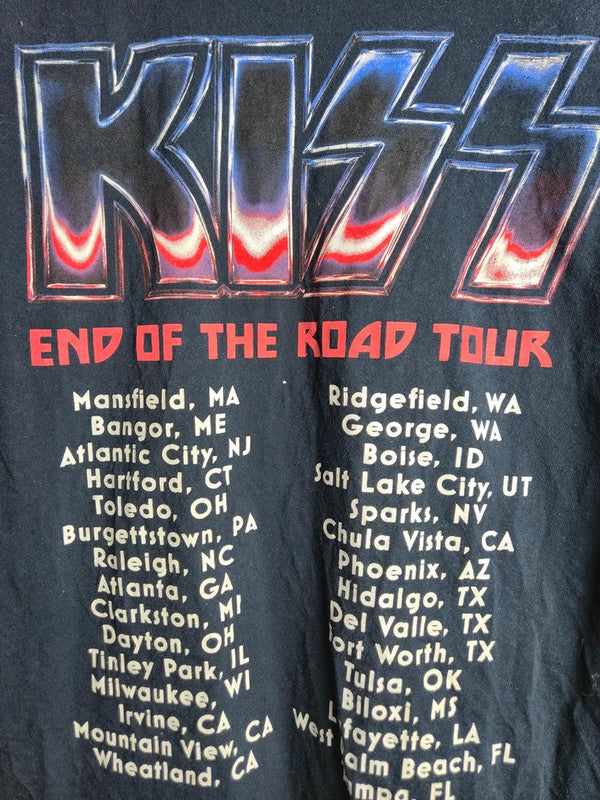 T-shirt Rock Kiss World Tour End of the Road Next Level Bleu S