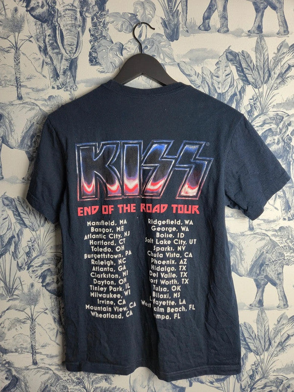 T-shirt Rock Kiss World Tour End of the Road Next Level Bleu S