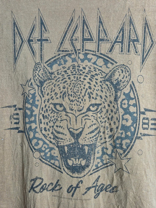 T-shirt Def Leppard Rock Of Ages Style Vintage Marron Taille L