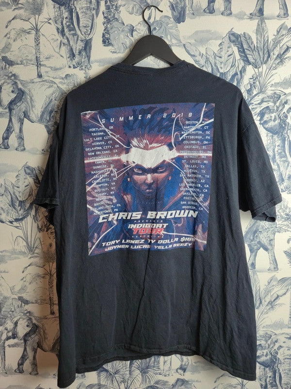 T-shirt Chris Brown Indigoat Tour 2019 Fruit Of The Loom Xl