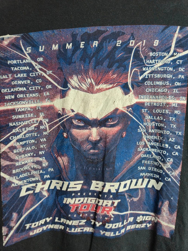 T-shirt Chris Brown Indigoat Tour 2019 Fruit Of The Loom Xl