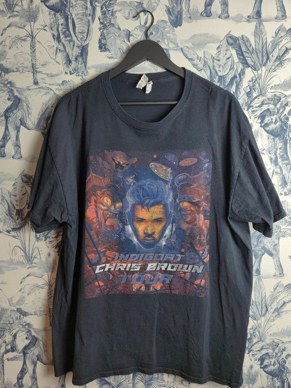 T-shirt Chris Brown Indigoat Tour 2019 Fruit Of The Loom Xl