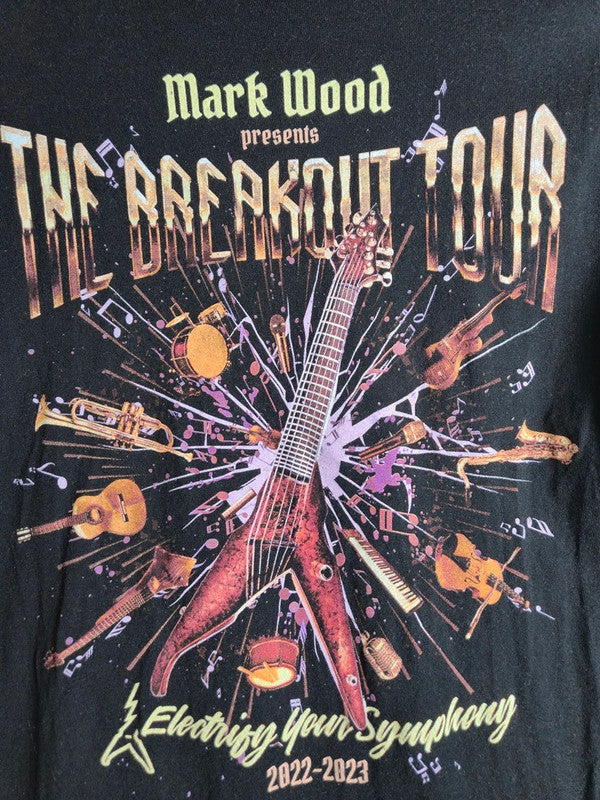 T-shirt Tultex Noir Mark Wood Breakout Tour 2022 Rock Musique Taille S