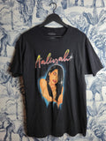 T-shirt Aaliyah Vintage Noir Imprimé Graphique Taille L Homme