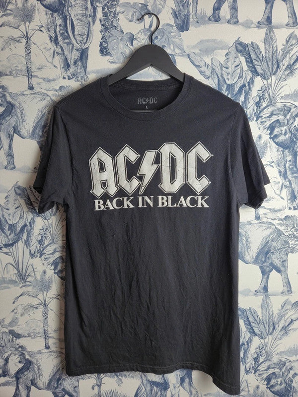 T-shirt Ac/dc Back in Black noir rock vintage musique taille L