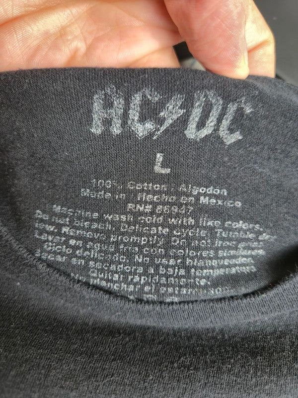 T-shirt Ac/dc Back in Black noir rock vintage musique taille L