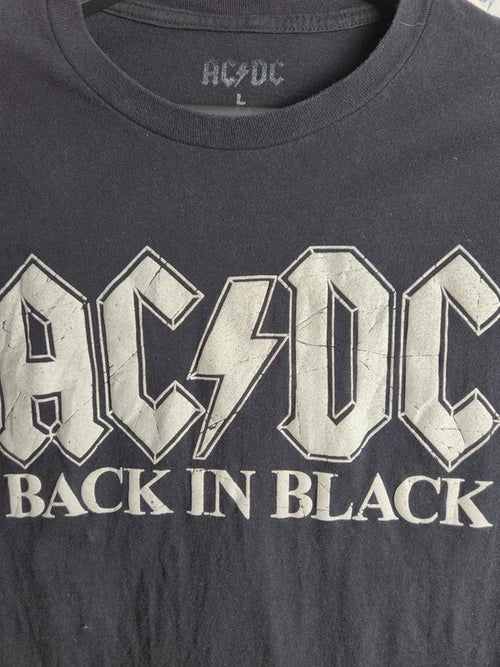 T-shirt Ac/dc Back in Black noir rock vintage musique taille L