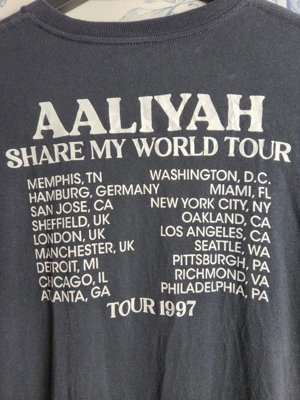 T-shirt Aaliyah Share My World Tour 1997 Noir Taille Xl