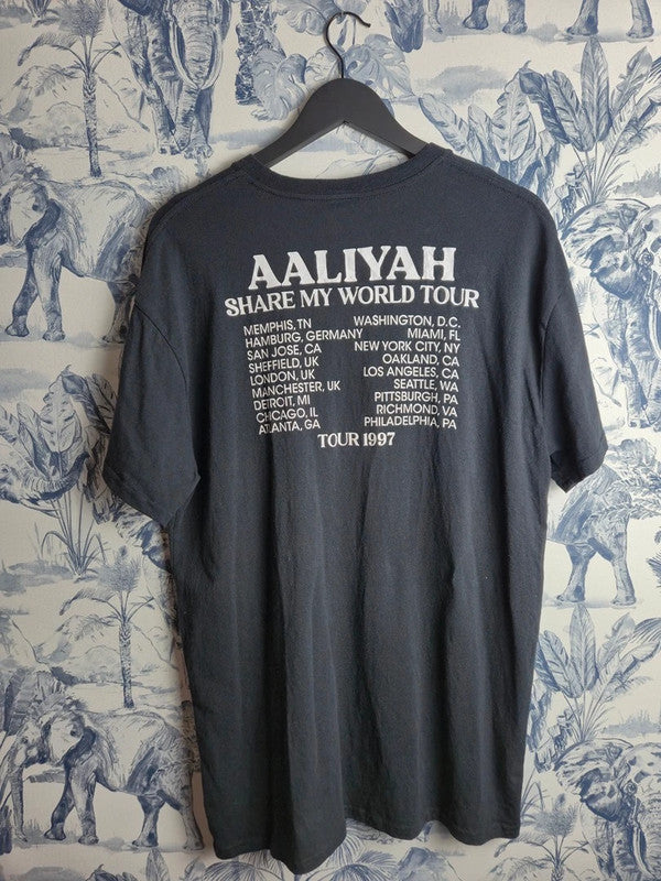 T-shirt Aaliyah Share My World Tour 1997 Noir Taille Xl