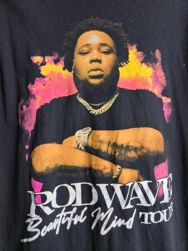 T-shirt Rod Wave Beautiful Mind Tour Merch Officiel Rap Noir Taille L Rare