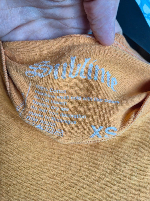 T-shirt Sublime Orange Xs Imprimé Soleil Rock Vintage Band Tee