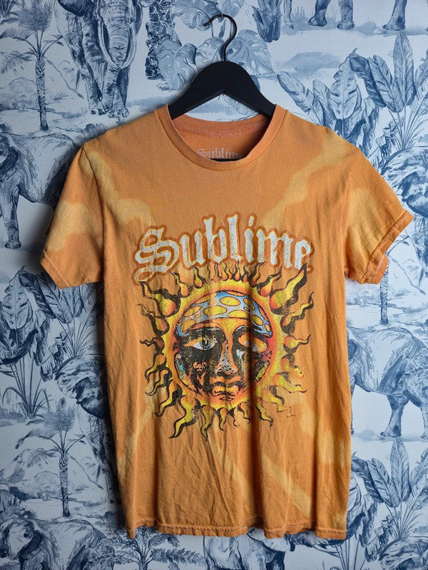 T-shirt Sublime Orange Xs Imprimé Soleil Rock Vintage Band Tee