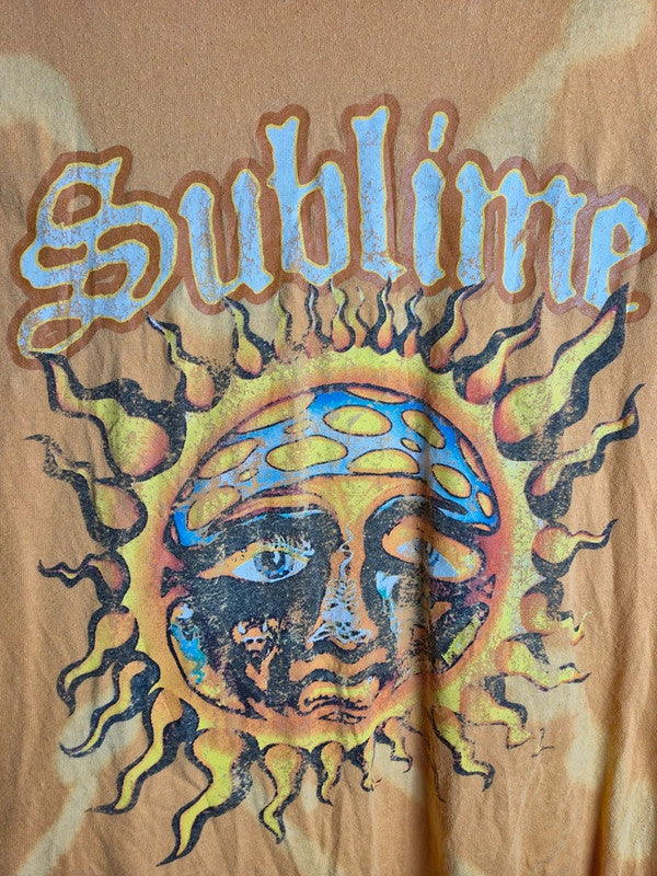 T-shirt Sublime Orange Xs Imprimé Soleil Rock Vintage Band Tee