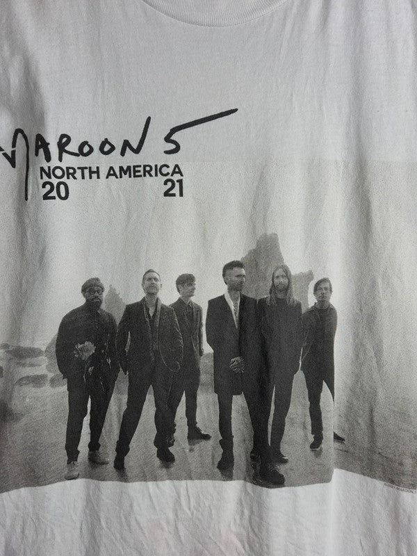 T-shirt unisexe blanc Bella+canvas Maroon 5 North America Tour 2021 L