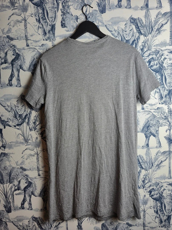T-shirt Ac/dc Back In Black Gris Fleurs Rock Taille M Homme
