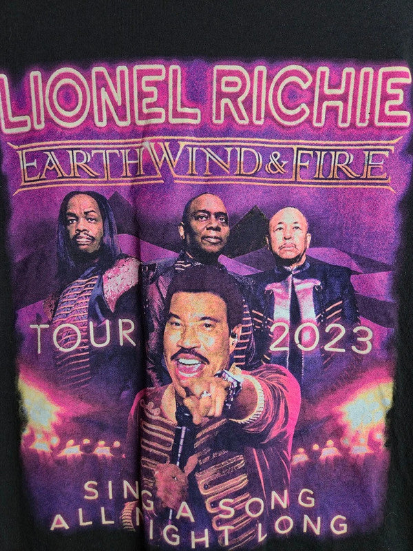 T-shirt Delta imprimé Lionel Richie Earth Wind & Fire Tour 2023 Noir L