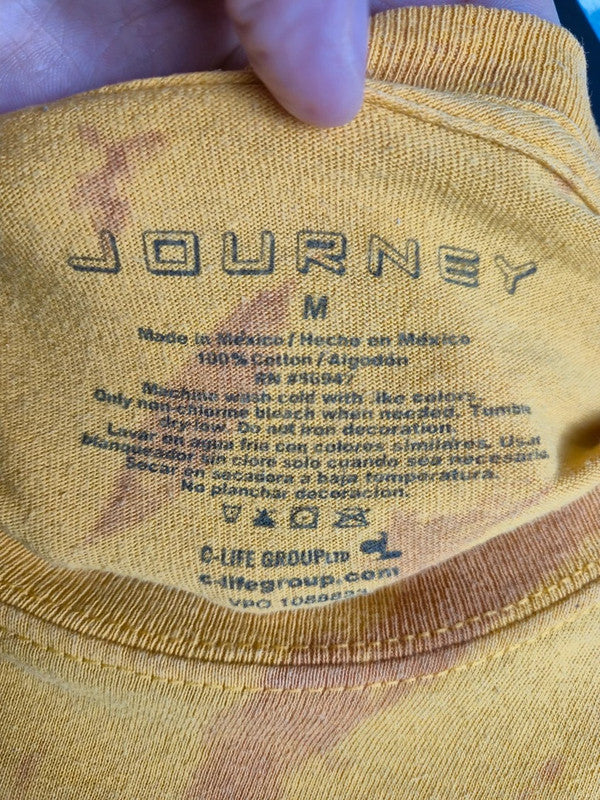 T-shirt Journey Rock Band Vintage Style Tie-dye Jaune Taille M