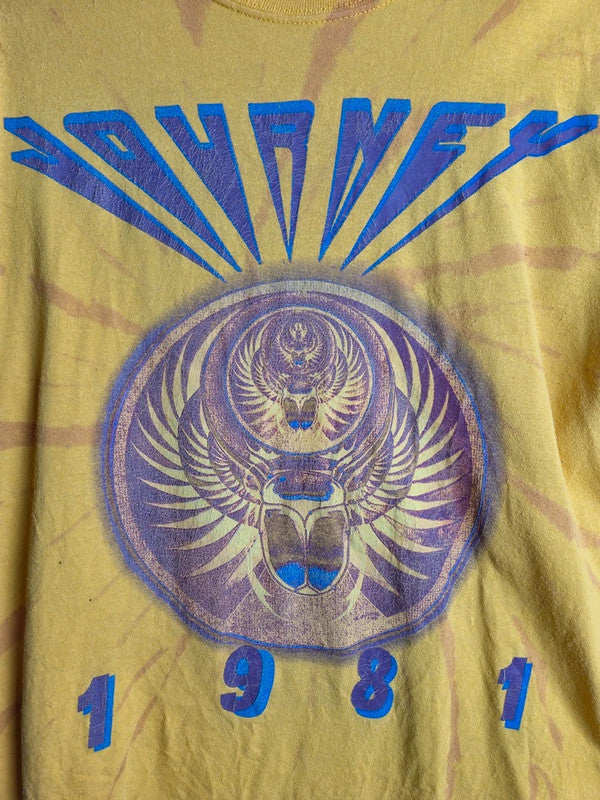 T-shirt Journey Rock Band Vintage Style Tie-dye Jaune Taille M