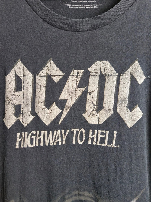 T-shirt Ac/dc Highway To Hell Noir Xl Style Vintage Rock Coton