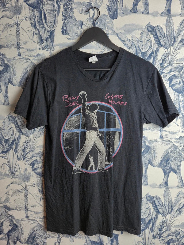 T-shirt Billy Joel Glass Houses Rock Musique Vintage Noir Taille S