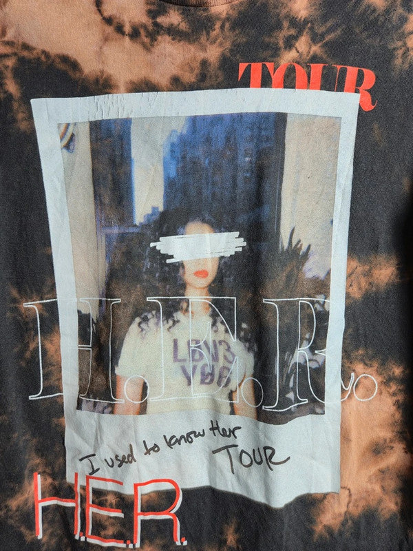 T-shirt H.e.r. Tour I Used to Know Her Tie-dye Noir Orange S