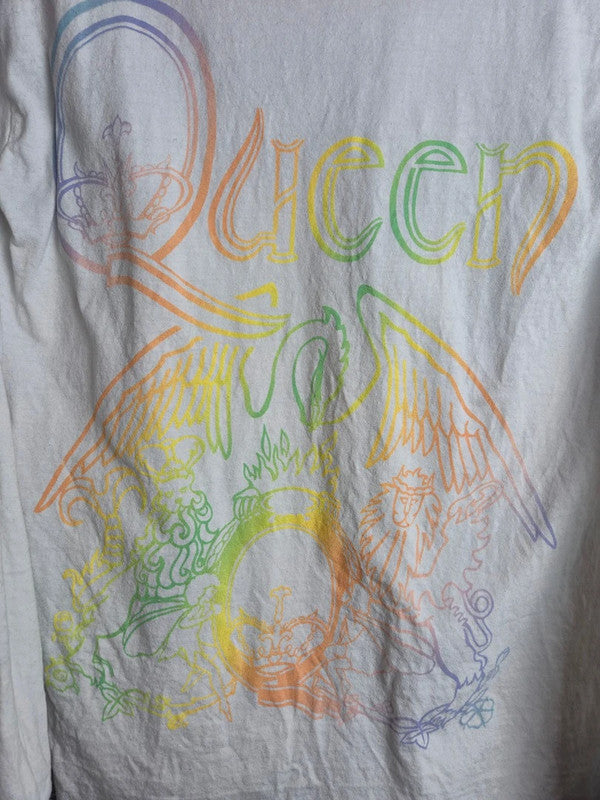 T-shirt manches longues blanc Queen Official Merch Xs logo arc-en-ciel
