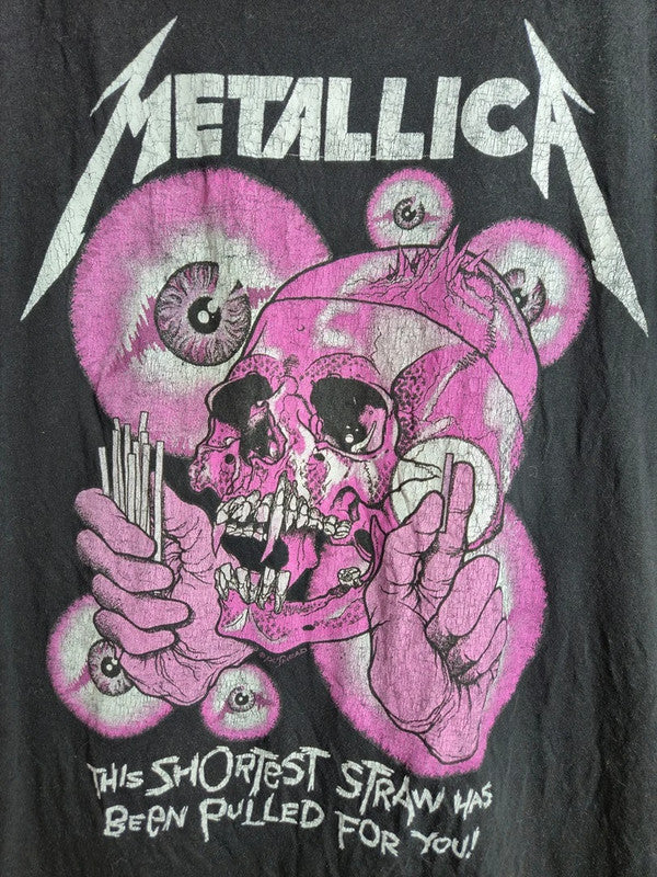 T-shirt Metallica The Shortest Straw Style Rock Metal Vintage Noir M