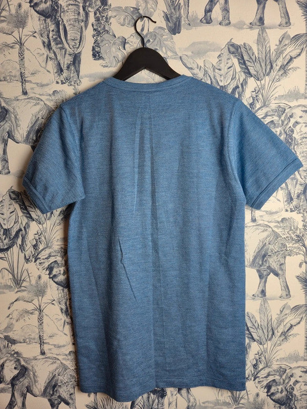 T-shirt Vintage 70's Noki Rhovylon Bleu Thermique Fabriqué en France Taille S