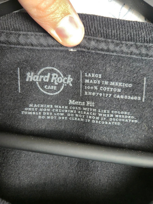 T-shirt Hard Rock Cafe Hollywood Fl Noir Vintage Large L Homme Coton
