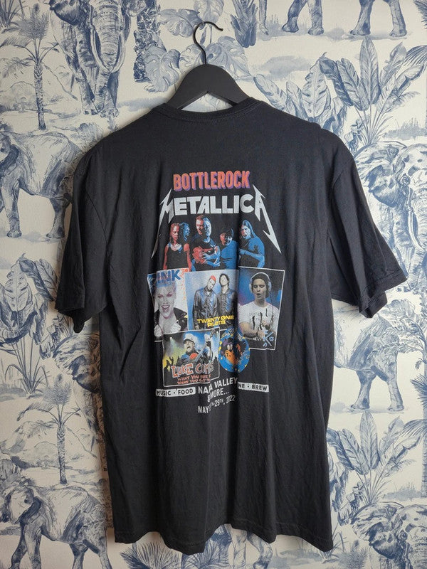 T-shirt Bottlerock Metallica Festival 2022 Gildan Rock Vintage Noir L