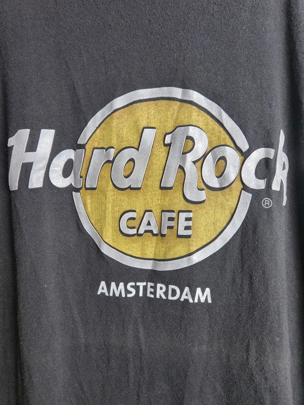 T-shirt Hard Rock Cafe Amsterdam Noir Vintage Xl Homme Coton Logo