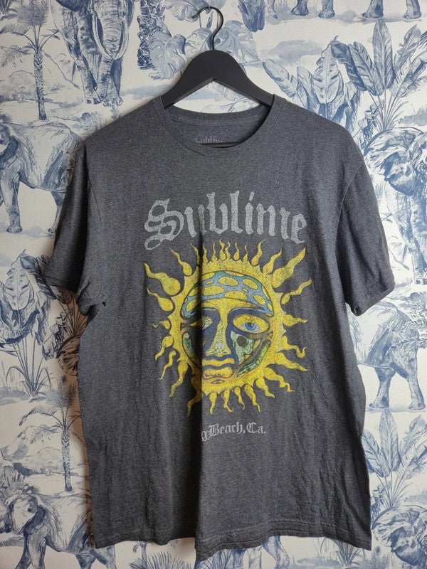 T-shirt Sublime Rock Vintage Gris Taille L Style Mixte
