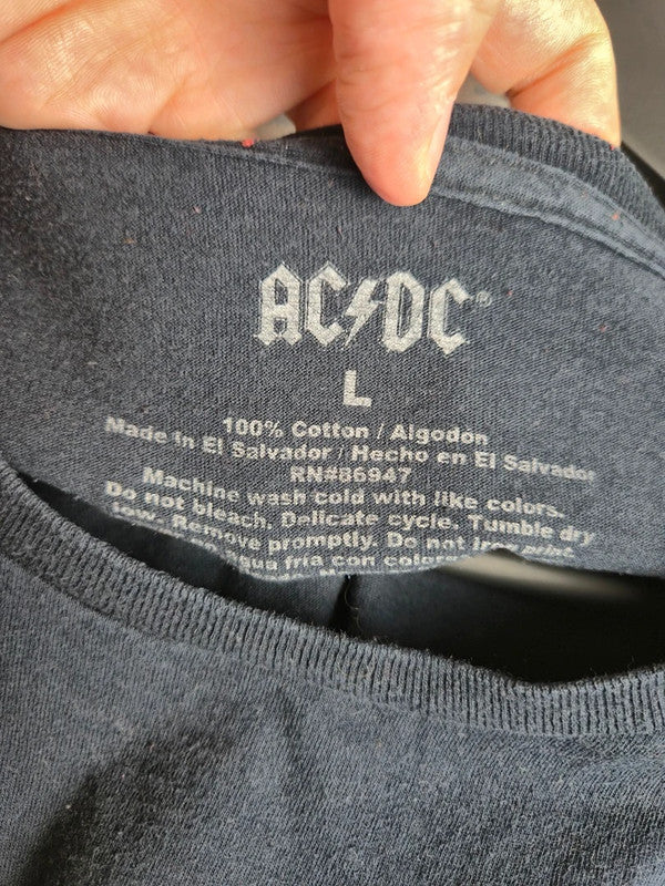 T-shirt Ac/dc Back in Black Rock Vintage Coton Noir Taille L