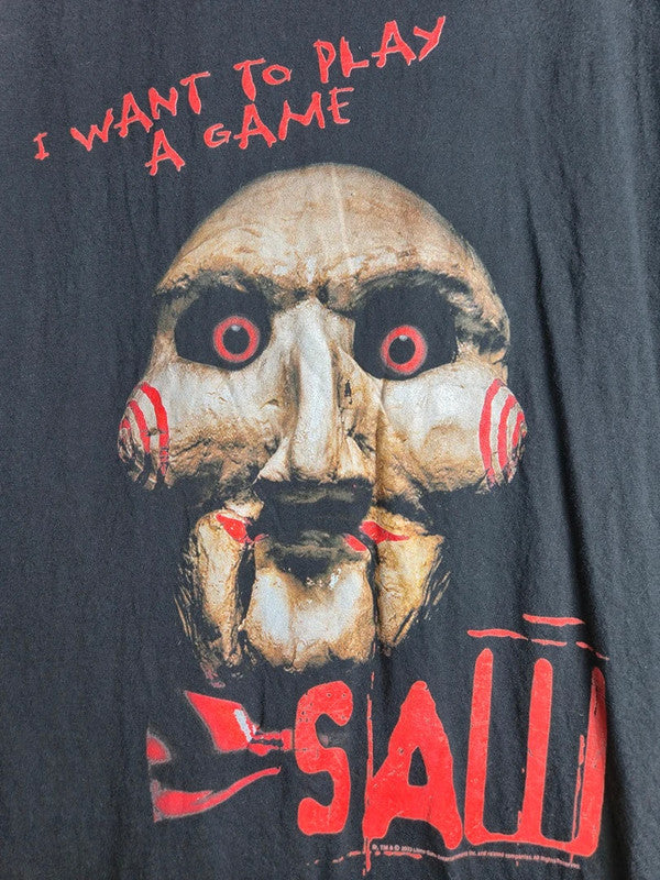 T-shirt noir American Classics Saw I Want To Play A Game film horreur L