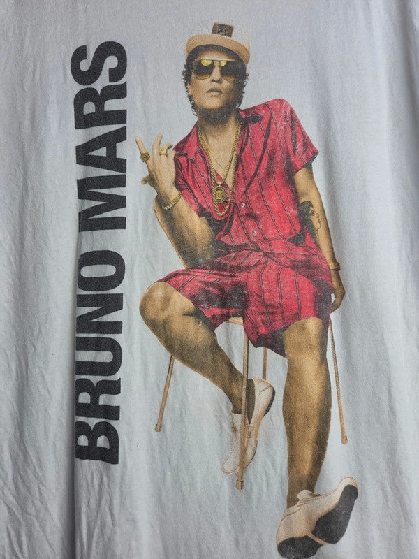 T-shirt Blanc Bruno Mars 24k Magic World Tour Concert Musique Taille L Homme Femme