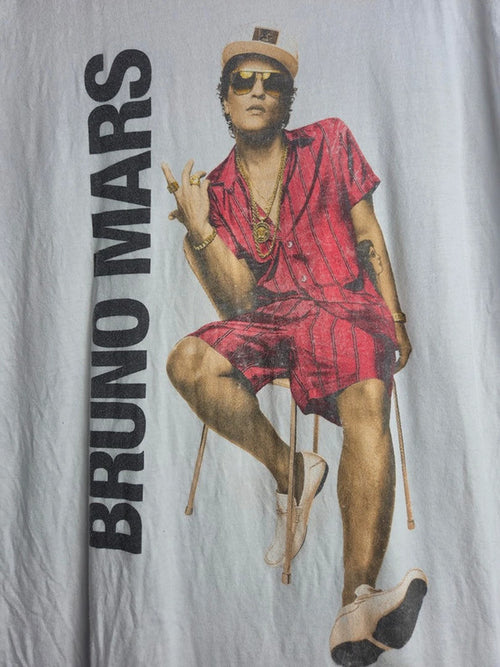 T-shirt Blanc Bruno Mars 24k Magic World Tour Concert Musique Taille L Homme Femme