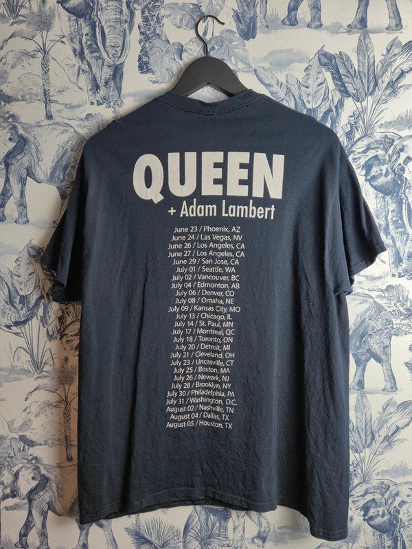 T-shirt Queen + Adam Lambert Tournée Officielle Vintage Noir Taille L