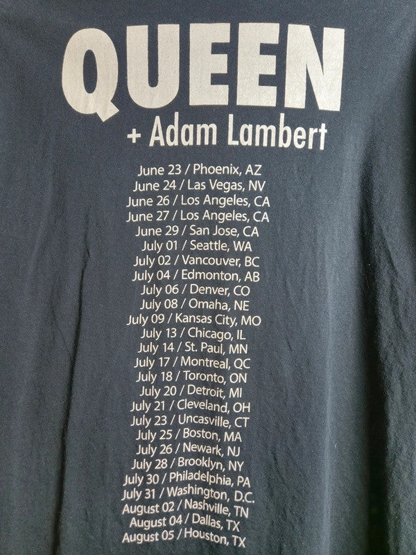 T-shirt Queen + Adam Lambert Tournée Officielle Vintage Noir Taille L