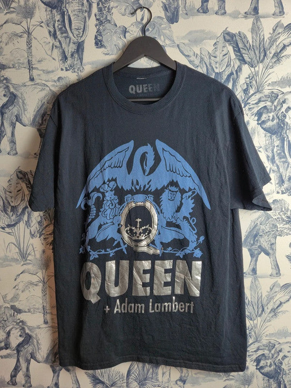 T-shirt Queen + Adam Lambert Tournée Officielle Vintage Noir Taille L