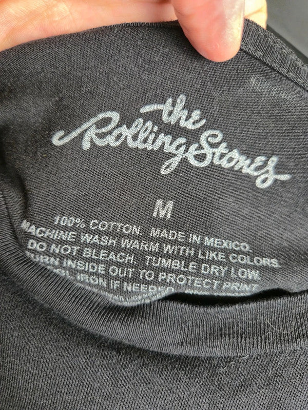 T-shirt Rolling Stones North American Tour 1975 Noir Taille M Rock Vintage