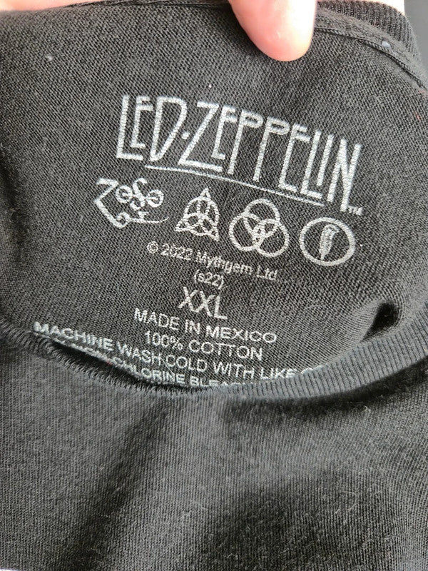T-shirt Led Zeppelin Rock Vintage Noir Xxl Usa 1977 Coupe Large