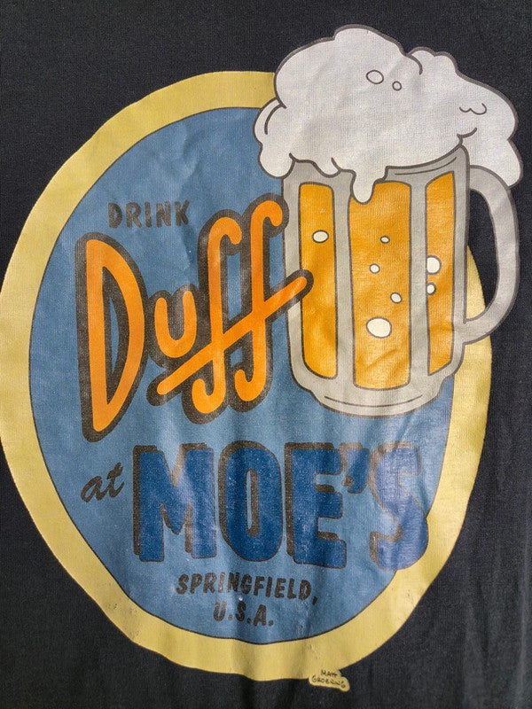 T-shirt noir The Simpsons Duff Beer Moe's vintage coton taille S