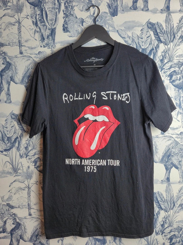 T-shirt Rolling Stones North American Tour 1975 Noir Rock Taille M