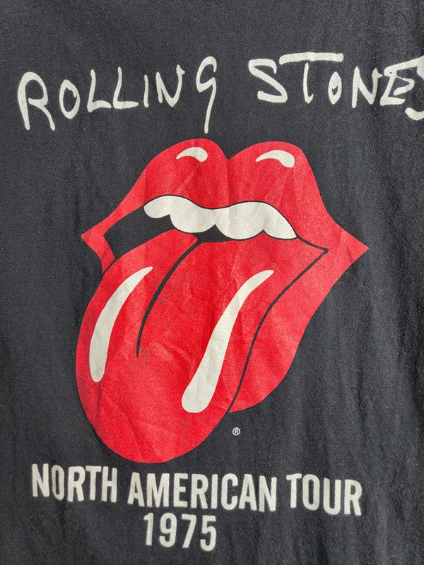 T-shirt Rolling Stones North American Tour 1975 Noir Rock Taille M