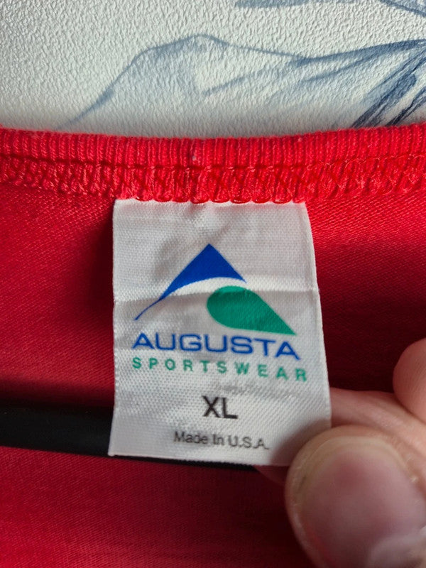 T-shirt Henley Vintage single stich Augusta Sportswear Rouge Xl