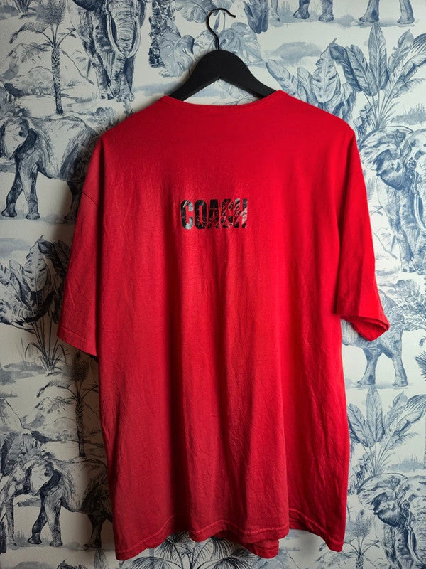 T-shirt Henley Vintage single stich Augusta Sportswear Rouge Xl