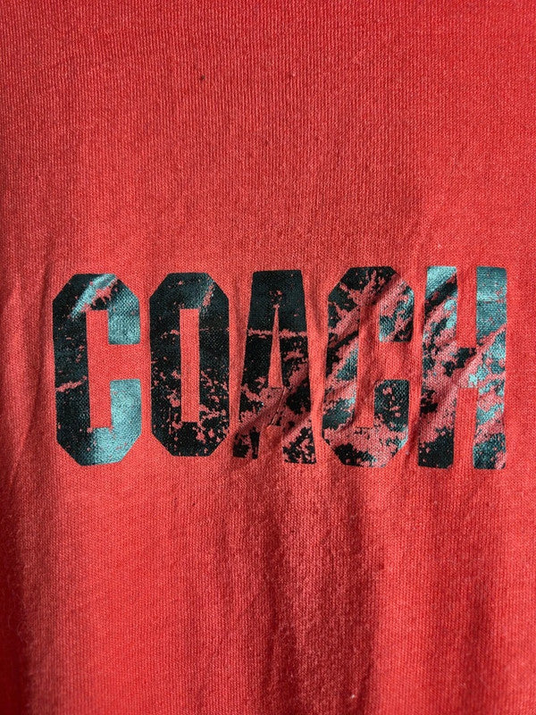 T-shirt Henley Vintage single stich Augusta Sportswear Rouge Xl
