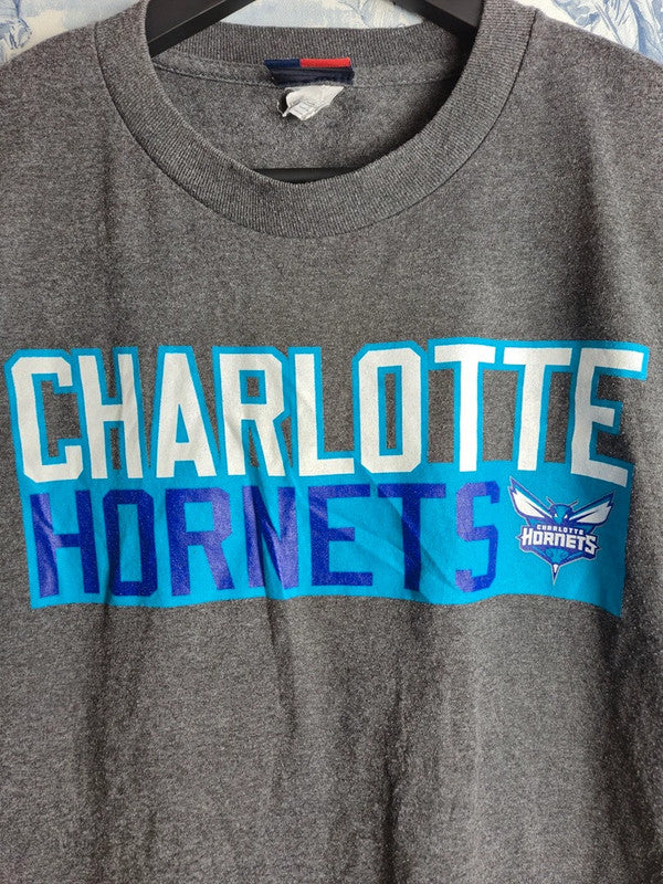 T-shirt Nba Majestic Charlotte Hornets Stephenson Gris Taille S Vintage