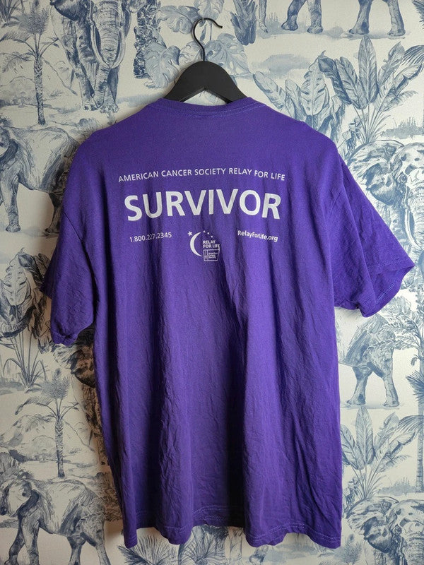T-shirt Fruit of the Loom Vintage Survivor 2012 Violet Xl Coton