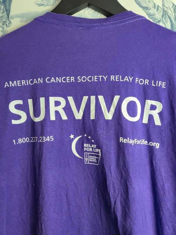 T-shirt Fruit of the Loom Vintage Survivor 2012 Violet Xl Coton
